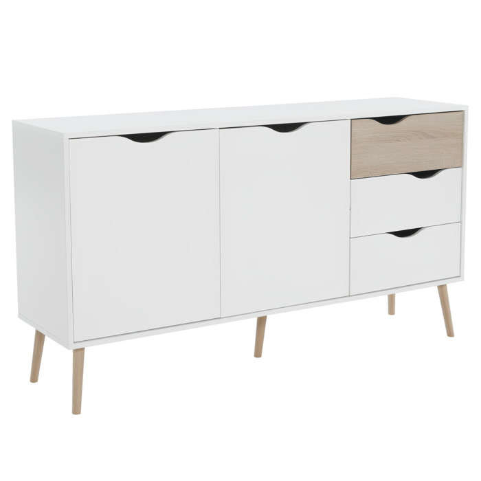 Komoda, hrast sonoma/bijela, OSLO 75381